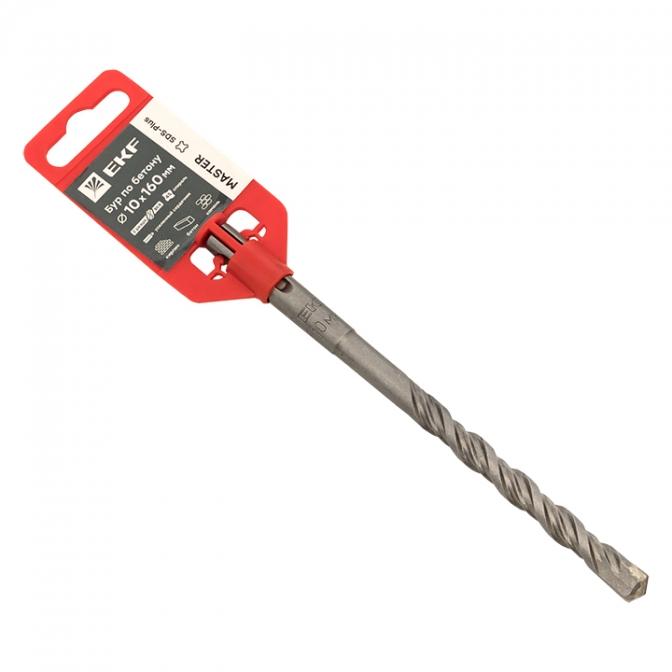 db-10-160-2x4 Бур по бетону SDS-plus 10х160 мм (2 резца) (4S спираль) EKF Master