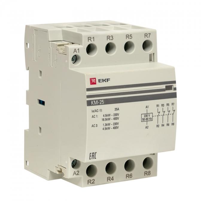 km-3-25-04 Контактор модульный КМ 25А 4NC (3 мод.) EKF PROxima