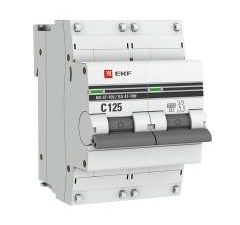 Автоматический выключатель 2P 125А (C) 10kA ВА 47-100 EKF PROxima
