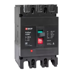 Автоматический выключатель LS250 25кА 3P 250А ProPact EKF mccb-250-25-3-250-ls