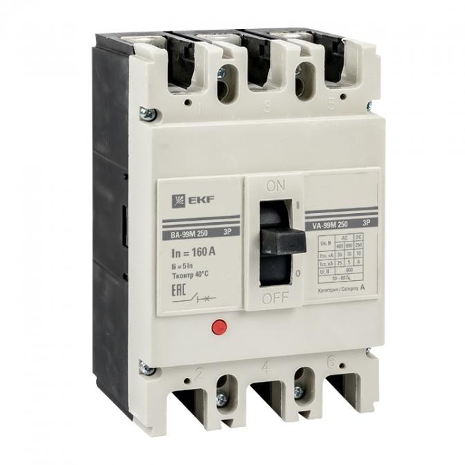 mccb99-3P5In250-225m Выключатель автоматический ВА-99М 250/225А 3P 5In 35кА EKF PROxima