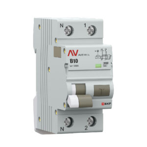 Дифференциальный автомат DVA-10 1P+N 10А (B) 30мА (A) 10кА EKF AVERES rcbo10-1pn-10B-30-a-av