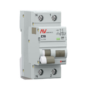 Дифференциальный автомат DVA-10 1P+N 10А (C) 100мА (AC) 10кА EKF AVERES rcbo10-1pn-10C-100-ac-av