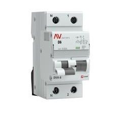 Дифференциальный автомат DVA-6 1P+N 6А (D) 30мА (AC) 6кА EKF AVERES
