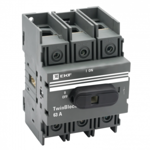 Рубильник 63A 4P c рукояткой управления для прямой установки TwinBlock EKF tb-63-4p-f