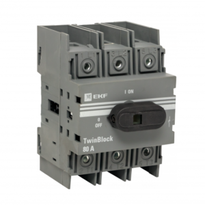 Рубильник 80A 4P c рукояткой управления для прямой установки TwinBlock EKF tb-80-4p-f