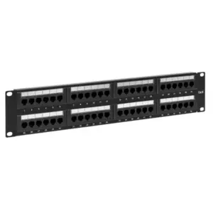 Патч-панель TERACOM CS 19'' Cat.6A 1U полный экран STP 24 порта RJ-45 Dual IDC с органайзером TRCS-PPNL-6ASTP-1U24