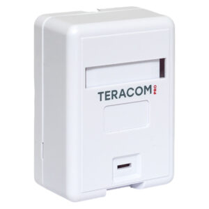 Корпус настенной розетки TERACOM PRO на 1 модуль Keystone со шторкой и маркером белый TRP-EBOX-1KSTN-WH