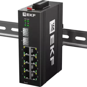 Промышленный управляемый коммутатор уровня L2 ML2-2GX/SFP-8GTP, 2 порта 1000Base-X SFP, 8 портов 10/100/1000Base-T(X) RJ45 c PoE, монтаж на динрейку TSX EKF