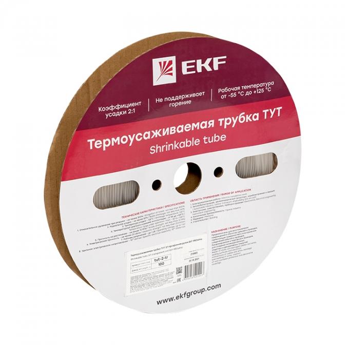 tut-2-tr Термоусаживаемая трубка ТУТ 2/1 прозрачная рулон EKF PROxima