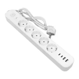 Удлинитель LUX 5 гнезд 2USB 2,4А+2type-C 3 метра 1,5мм2 EKF