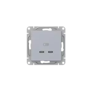 Механизм розетки USB-C - 2шт, алюминий Эпика EKF UP1-SOA-2USBC
