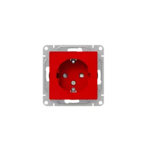 Механизм розетки, 16А, с заземлением, со шторками, красный Эпика EKF UP1-SOR-111