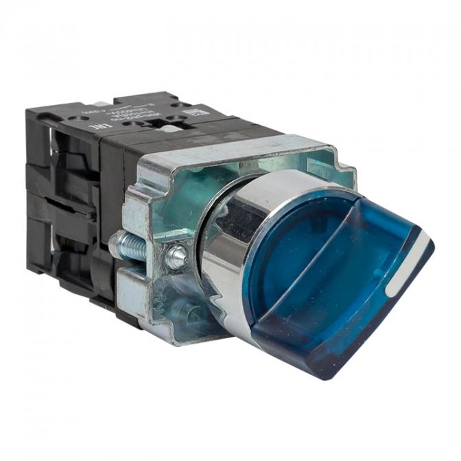 xb2-bk21-b-230 Переключатель BD21 2P c синей подстветкой 230В NO EKF PROxima