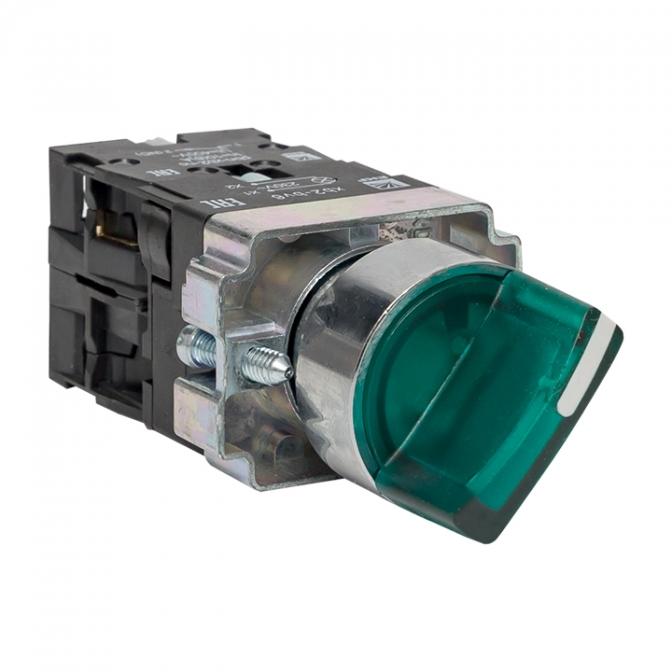 xb2-bk21-g-230 Переключатель BD21 2P c зеленой подстветкой 230В NO EKF PROxima
