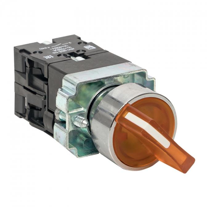 xb2-bk33-y-24 Переключатель BD33 3P c желтой подстветкой 24В NO EKF PROxima